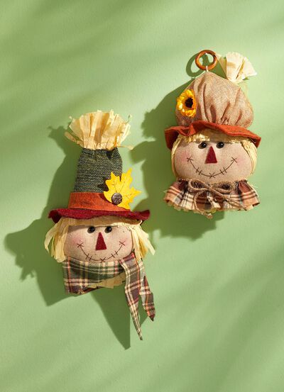 Witzige Vogelscheuchen-K&ouml;pfe 