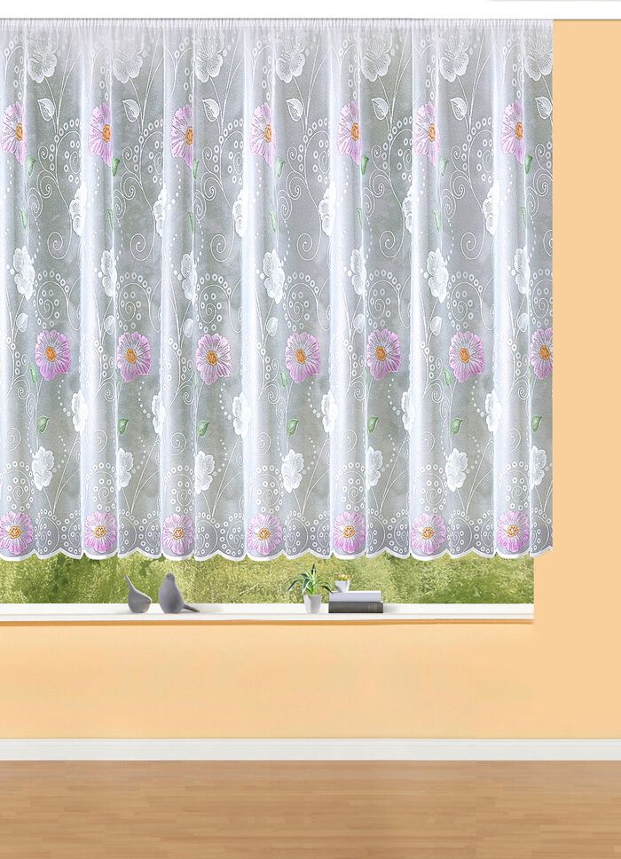 Blumenfenster-Store mit Universalschienenband 