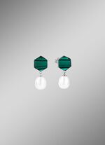 Ohrstecker mit S&uuml;&szlig;wasser-Zuchtperle und echt Malachit 