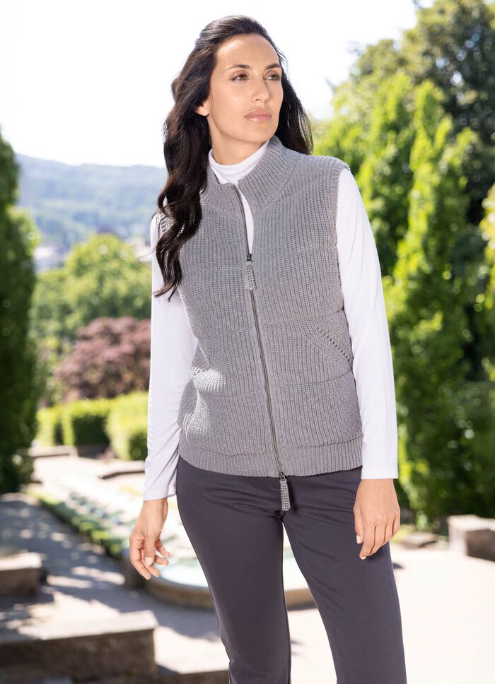 Strickweste mit Stehkragen 