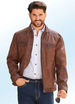 Lederkurzjacke in Bikerform 