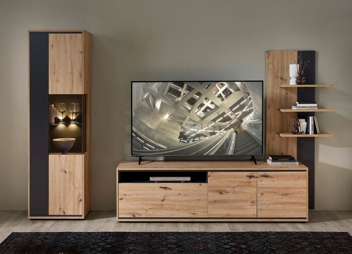 Wohnwand mit LED-Beleuchtung 