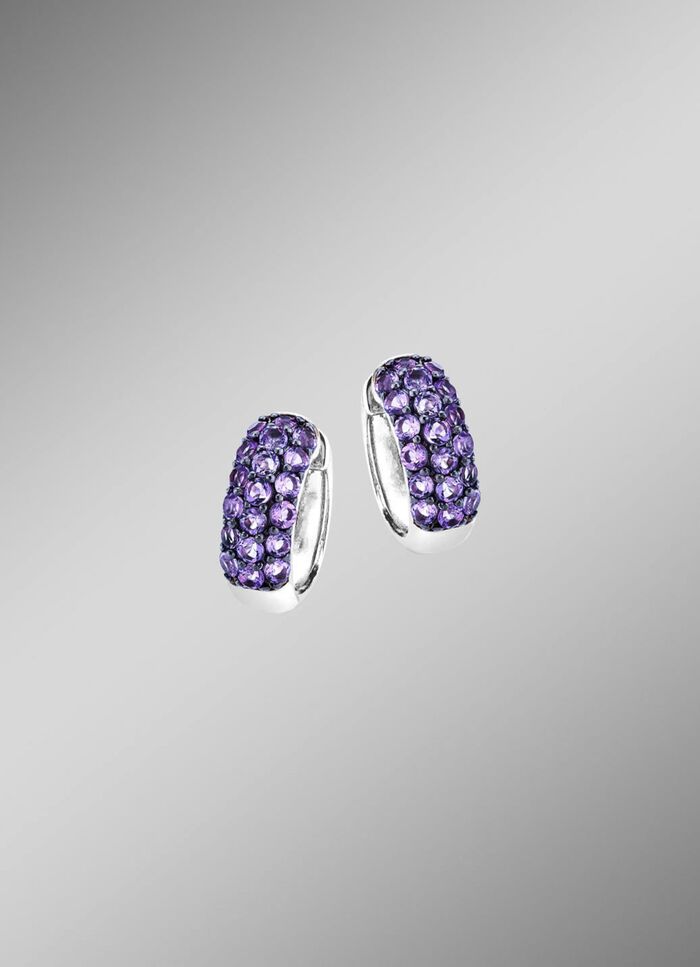 Sch&ouml;ne Klappcreolen mit echt Amethyst 