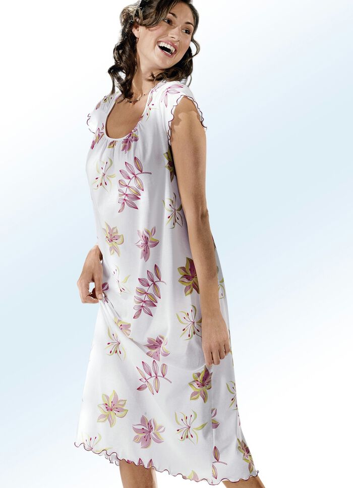 Nachthemd, Kurzarm mit Rundhals 