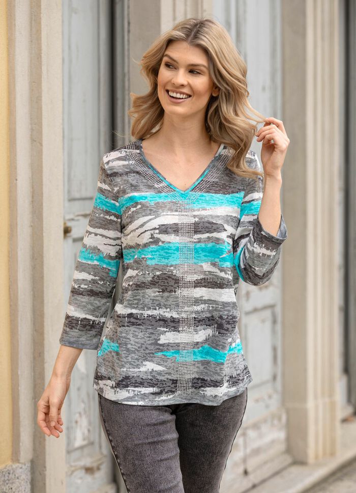 Shirt mit silberfarbenen Zierpl&auml;ttchen 