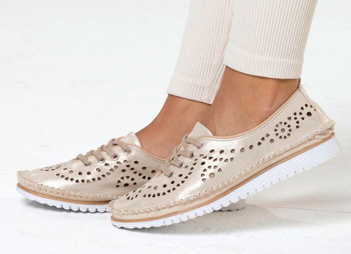 Andrea Conti, sommerliche Damen-Schn&uuml;rschuhe, Weite G, mit herausnehmbarem Fu&szlig;bett 