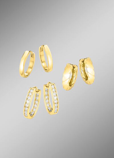 Schmuckset, 3-teilig, aus 3 Paar Creolen 