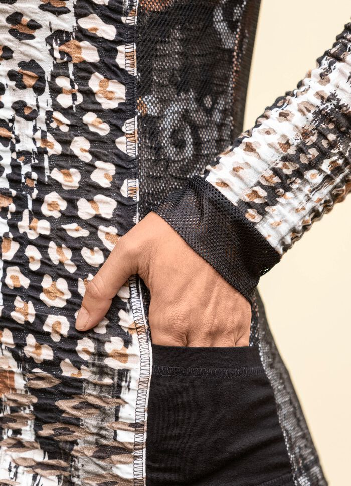 Blusenjacke mit Netzt&uuml;ll  