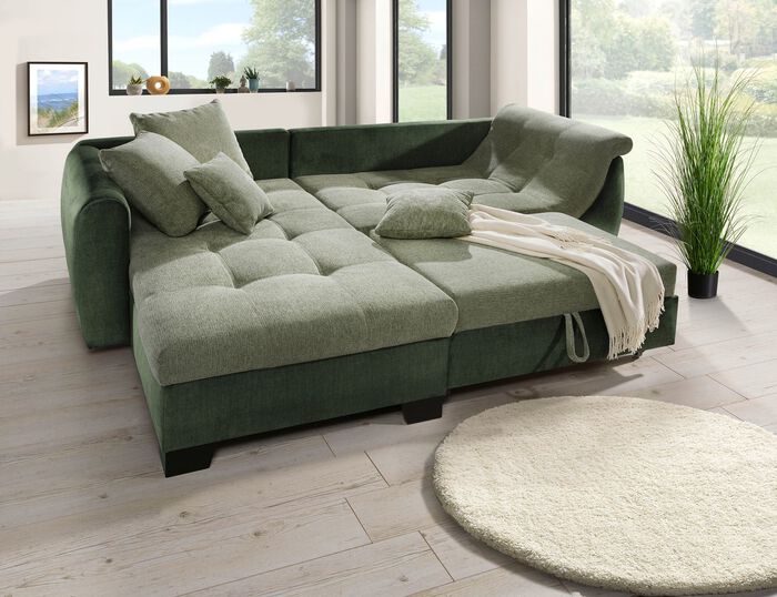 Bequeme Polsterecke mit Bettfunktion 
