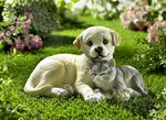 Hund und Katze aus Polyresin 
