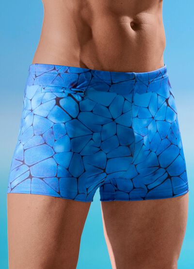 Badehose in h&ouml;herer Kastenform mit Rei&szlig;verschlusstasche 