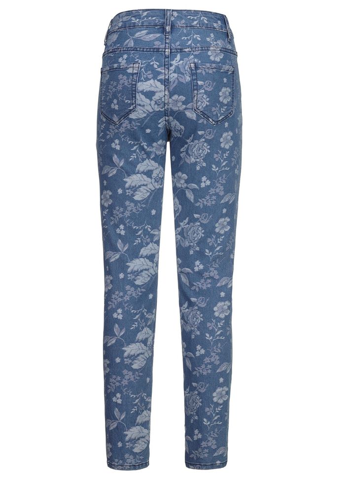 Jeans mit floraler Dessinierung 