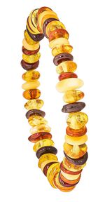 Elastisches Armband mit echt Bernstein-Mix 