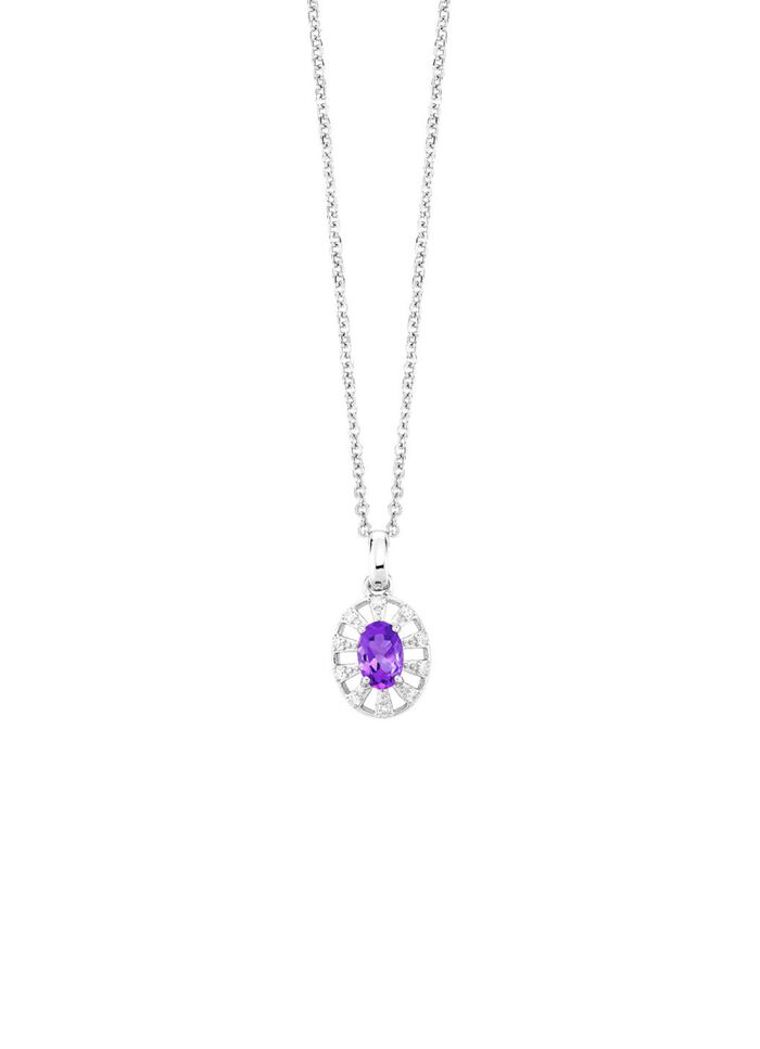 Anh&auml;nger mit echt Amethyst und synth. Zirkonia 