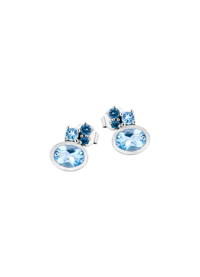 Ohrstecker mit Blautopas (beh.) 