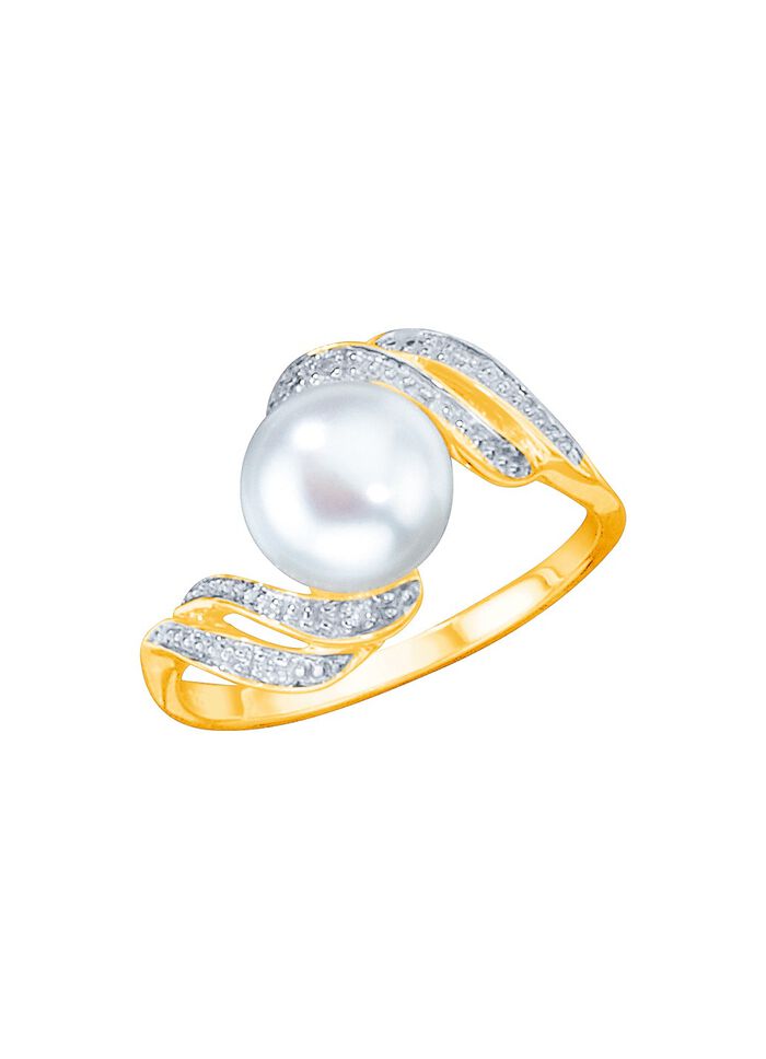 Vergoldeter Damenring mit S&uuml;&szlig;wasser-Zuchtperle 
