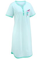 Zweierpack Nachthemden, Knielang mit Knopfleiste und kurzen &Auml;rmeln 