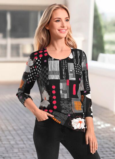 Shirt mit farbbrillantem Allover-Dessin 