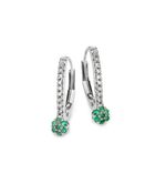 Edle Ohrringe mit 18 Diamanten und echt Smarad 