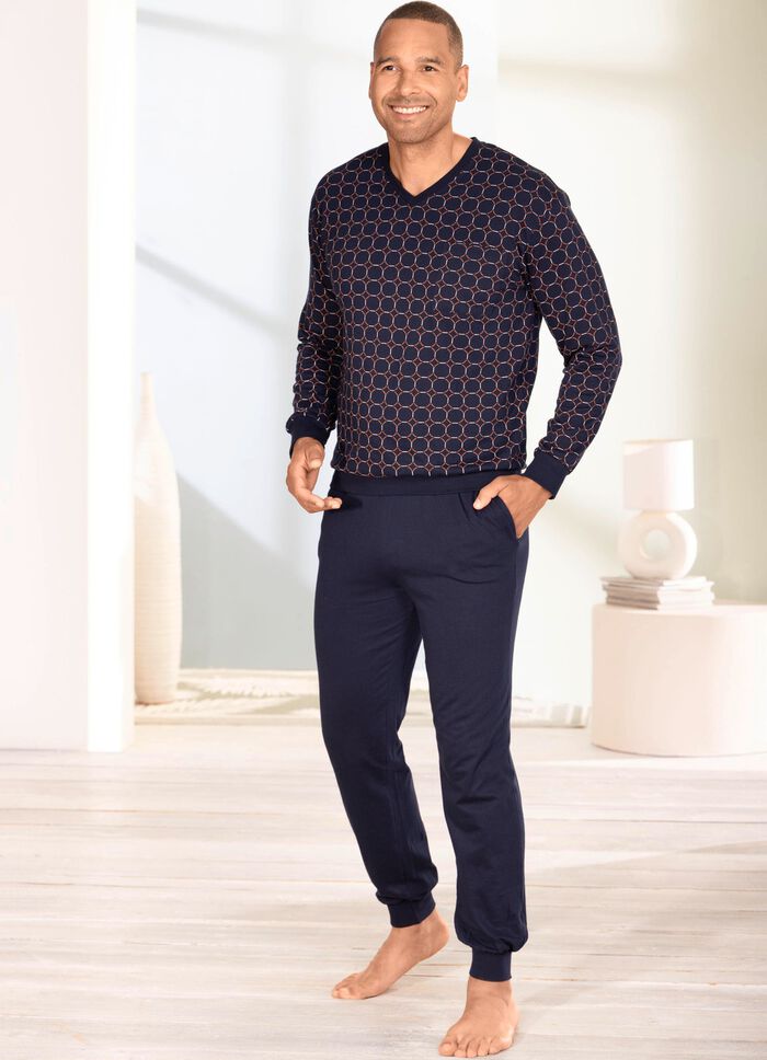 Schlafanzug mit B&uuml;ndchenabschl&uuml;ssen 