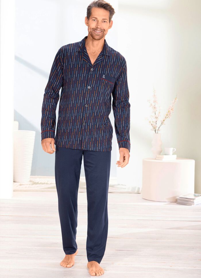 Schlafanzug von pastunette for men mit durchgekn&ouml;pftem Oberteil 