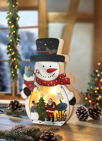 Beleuchteter Schneemann mit Timerfunktion 