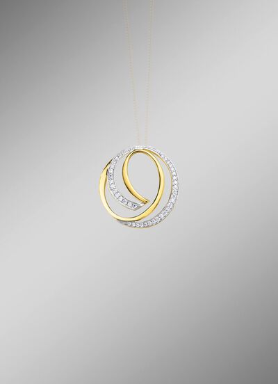 Anh&auml;nger in Bicolor mit Zirkonia 