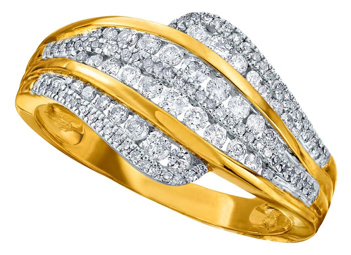 Mehrreihig gefasster Damenring 