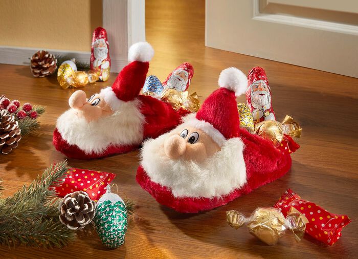 Weihnachtspantoffeln mit s&uuml;&szlig;er F&uuml;llung 
