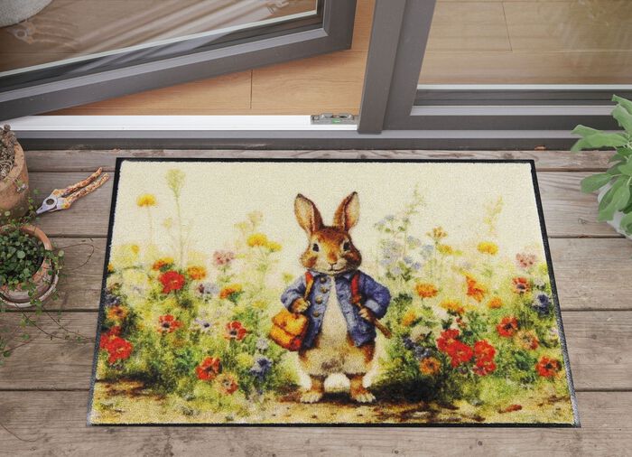 Fu&szlig;matte mit Hasen-Motiv 