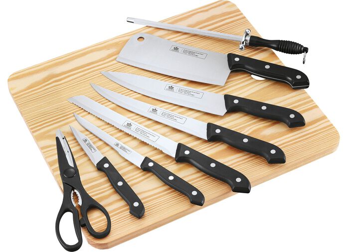 Messerset mit Schneidebrett, 9-teilig 