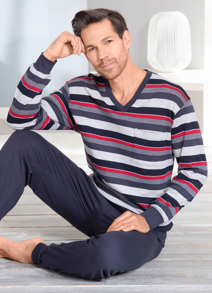 Interlock Schlafanz&uuml;ge im Doppelpack mit B&uuml;ndchenabschl&uuml;ssen 