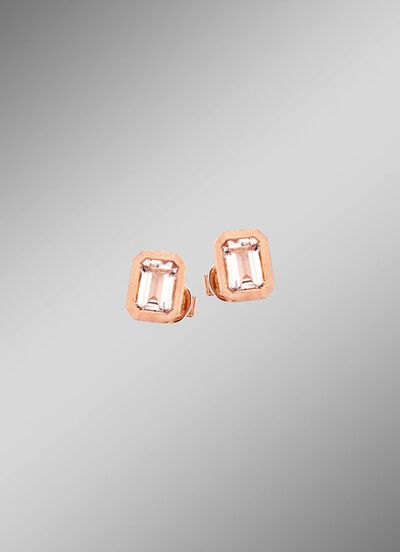 Mattierte Ohrstecker mit echt Morganit 