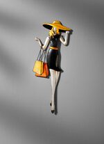 Wanddekoration Dame aus Metall 