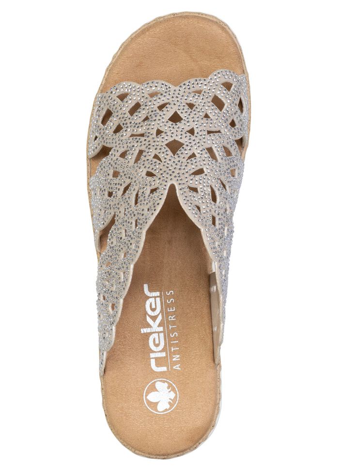 Rieker, schicke Damen-Pantoletten, mit luftigen Durchbr&uuml;chen 