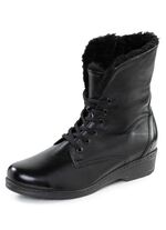 ELENA EDEN Schn&uuml;r-Stiefelette mit umschlagbarem Lammfellkragen 