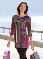 Tunika mit modisch flachem Halsausschnitt  