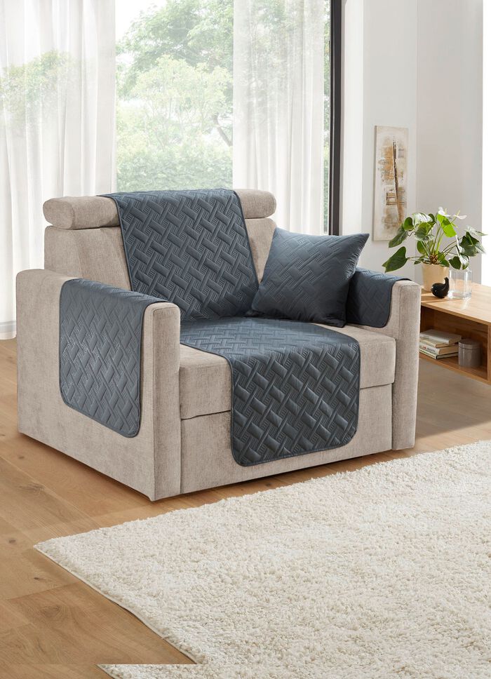 Sessel-, Couch- und Armlehnenschoner mit Rauten-Steppung 