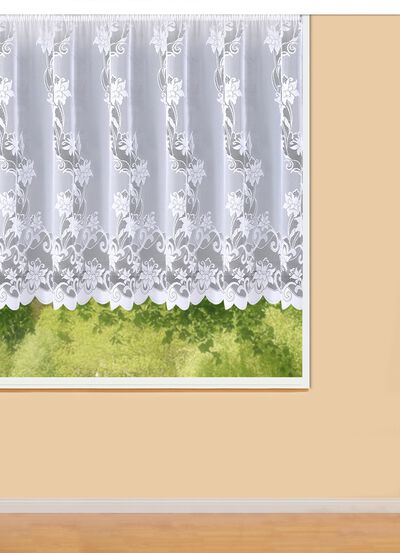 Blumenfenster-Store mit Faltenband 