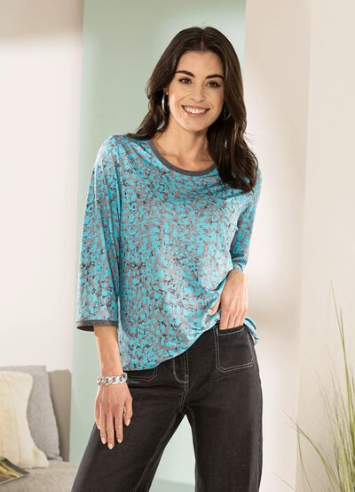 Shirt mit silberfarbenen Zierpl&auml;ttchen 