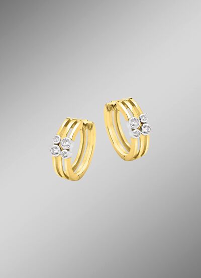 Elegante Klappcreolen mit synth. Zirkonia 