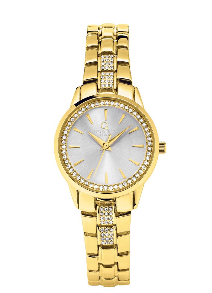 Goldfarbenes Damenuhrset 3-tlg. 