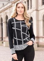 Pullover mit Jacquardakzenten in Tierfelloptik 