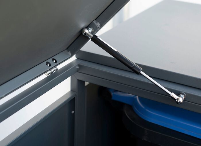 M&uuml;lltonnenbox &bdquo;Lacina&ldquo;, T&uuml;ren in Holzoptik 