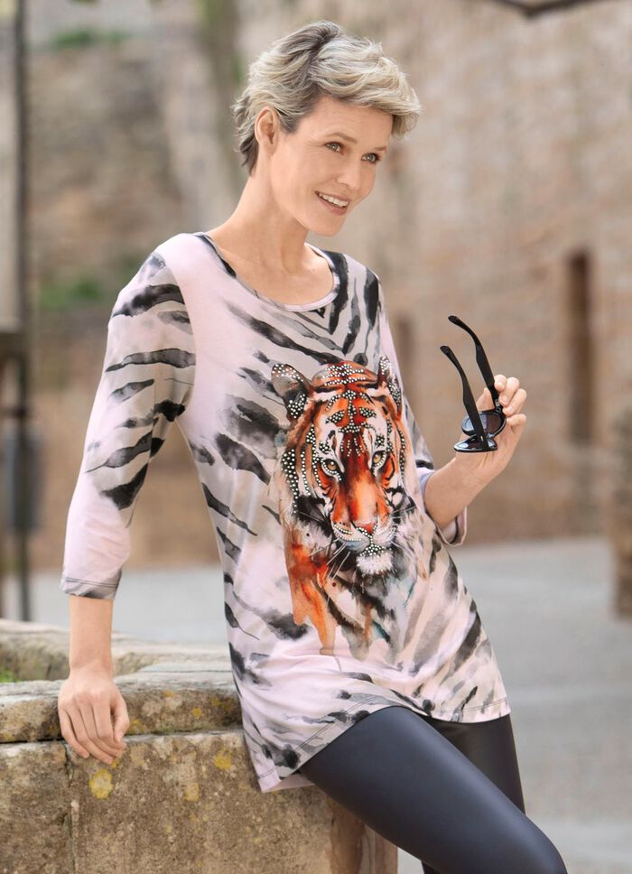Shirt mit platziertem Tiermotiv 