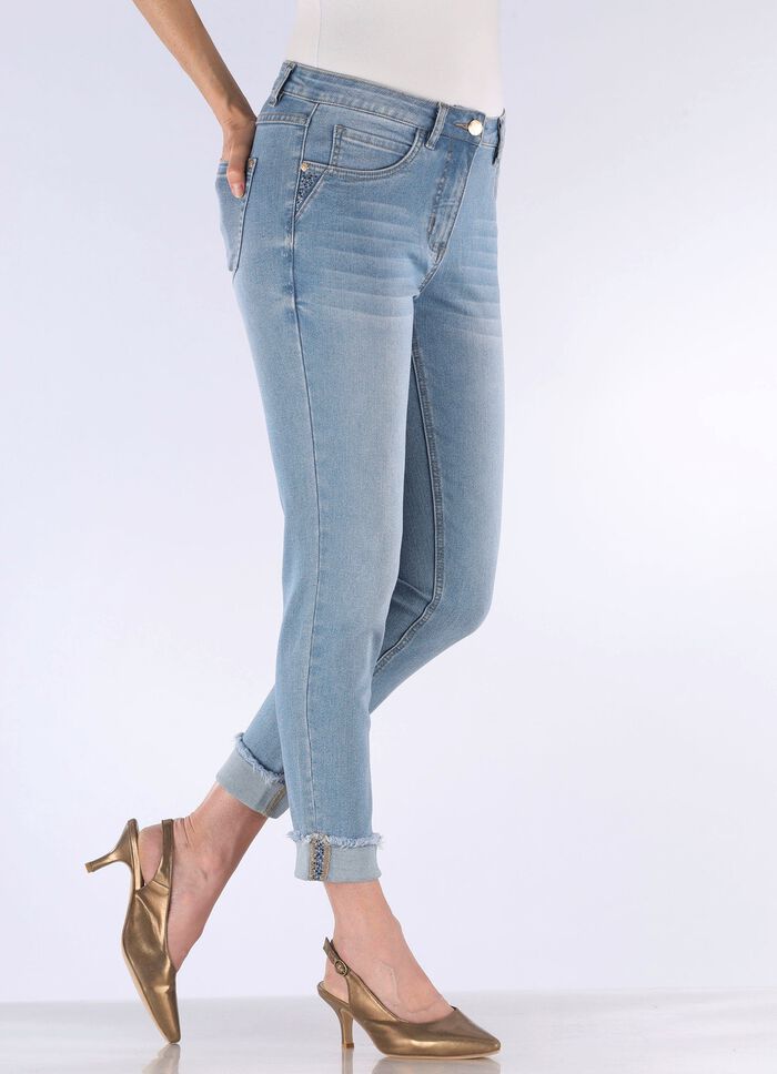 Jeans mit funkelndem Glitzersteinchenbesatz 