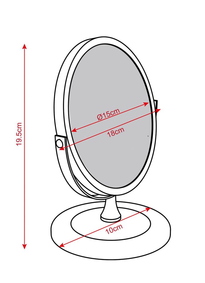Kosmetik-Spiegel mit stabilem Metallgeh&auml;use 