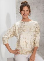 Pullover mit edlem goldfarbenen Druck 