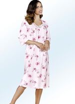 Nachthemd, 3/4-lange &Auml;rmel mit V-Ausschnitt 