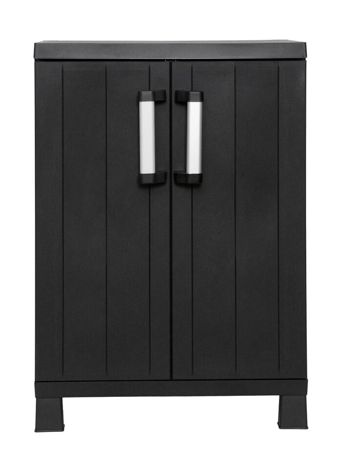 Ger&auml;teschrank Garage mit Holzlamellen-Effekt 